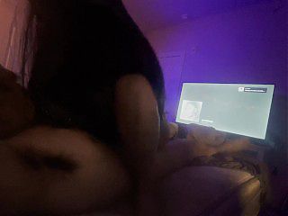 Petite Latina gf rides till he creampies her